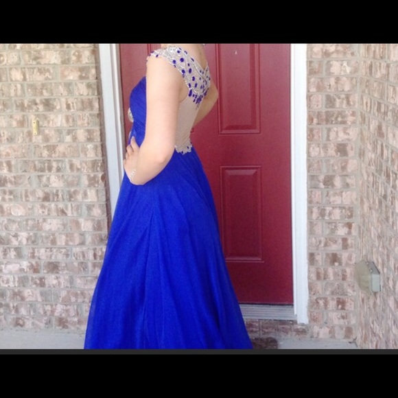 Sherri Hill beautiful gown Blue - Picture 5 of 6